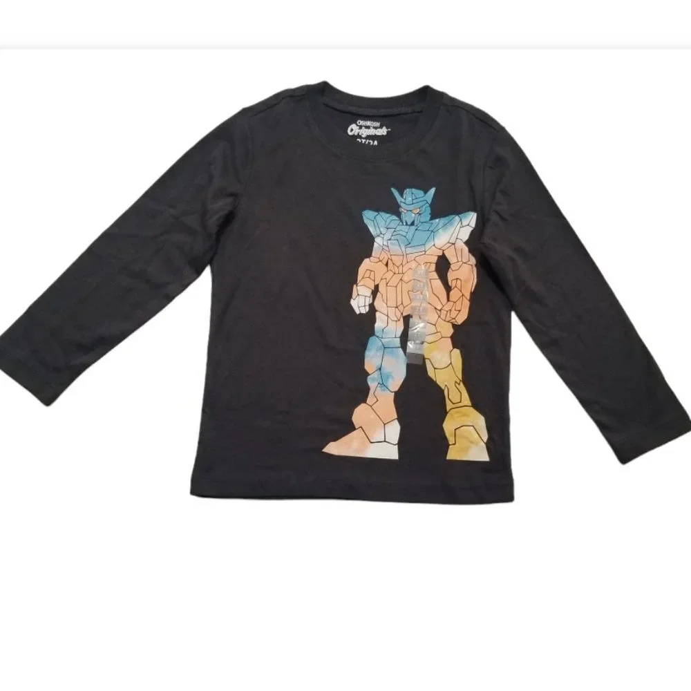 Oshkosh B Gosh Toddler Boy Graphic Long‎ Sleeve Tee Shirt NWT